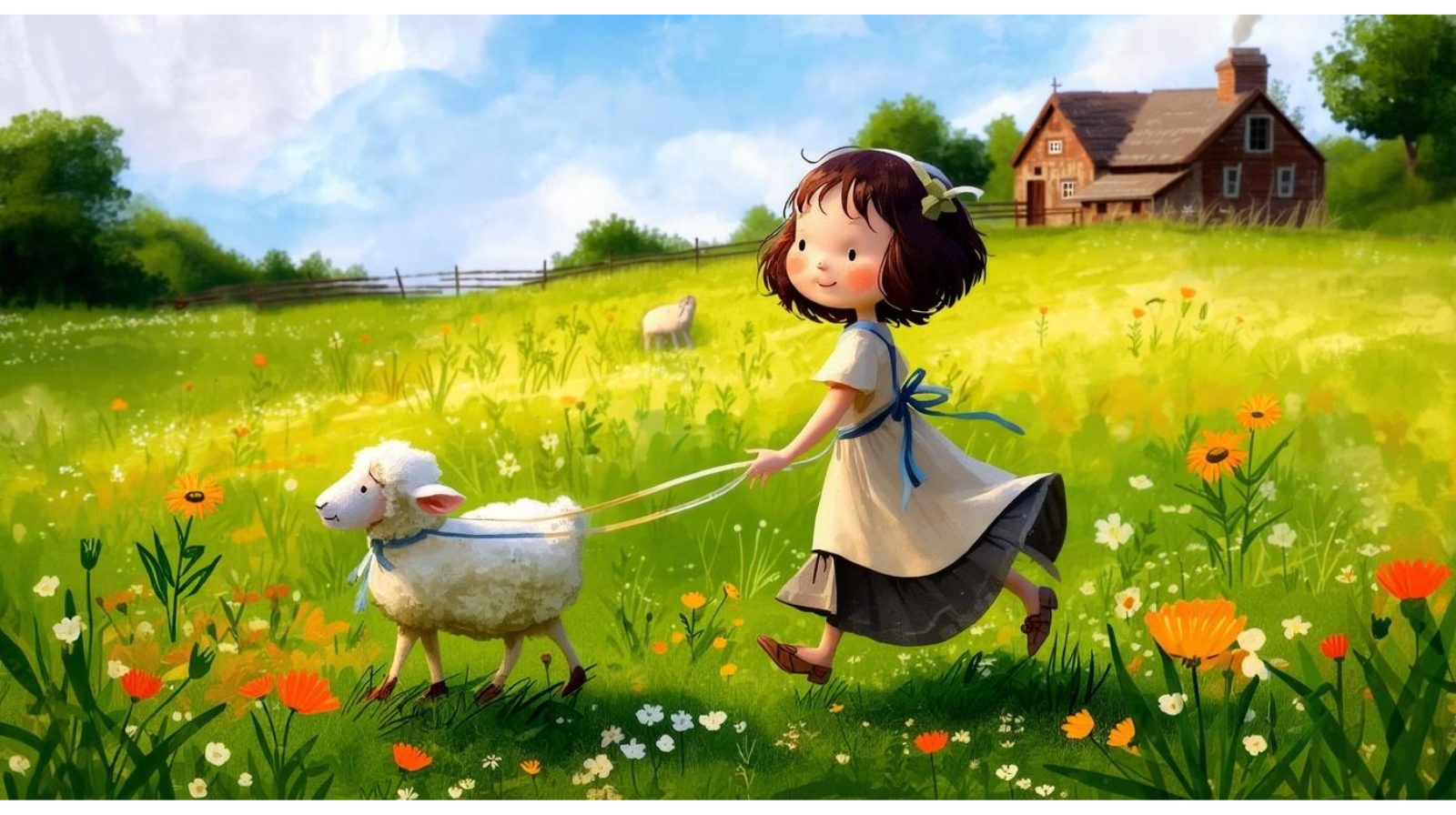 Illustration of "Mary Had a Little Lamb" song
